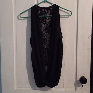 Black slouch tank top